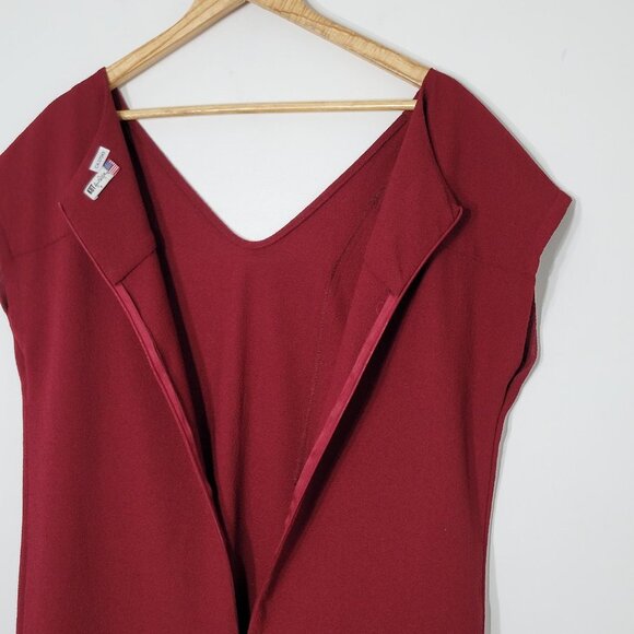 Kut From The Kloth Women's Red Capped Sleeve V-Neck Knee Length Dress Size Small - Picture 7 of 9
